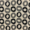 Edina Fabric - Circular Jacquard Velvet On Linen Look Fabric, Ebony, 57" Width (1 Yard)