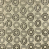 Edina Fabric - Circular Jacquard Velvet On Linen Look Fabric, Ebony, 57" Width (1 Yard)