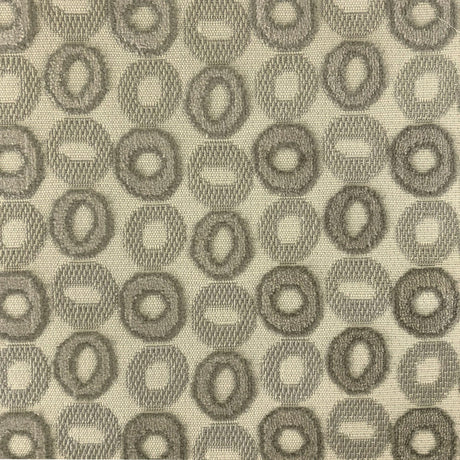 Edina Fabric - Circular Jacquard Velvet On Linen Look Fabric, Ebony, 57" Width (1 Yard)