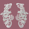 Beaded Corded Floral Lace Applique on Polyester Organza