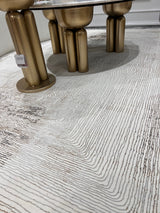 Jade 57 Area Rug - Brown/Cream, 100% Polyester/Shiny Viscose, Machine Loom, Made In Turkey, 9' 8" X 13' (1 Piece)
