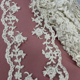Beaded Corded Lace Trim 2.75" Wide