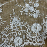 Beaded Lace Embroidered Mesh