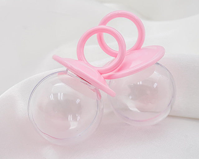 3" Pink Fillable Baby Shower Pacifier Candy Favor Box - Pack of 12