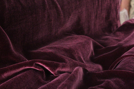 Premium Silk Rayon Velvet Fabric - Azalea, 45" Width (1 Yard)