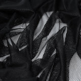 Polyester Mesh Tricot Fabric - Black, White - PFP, 56" Width, 60 GSM (1 Yard)
