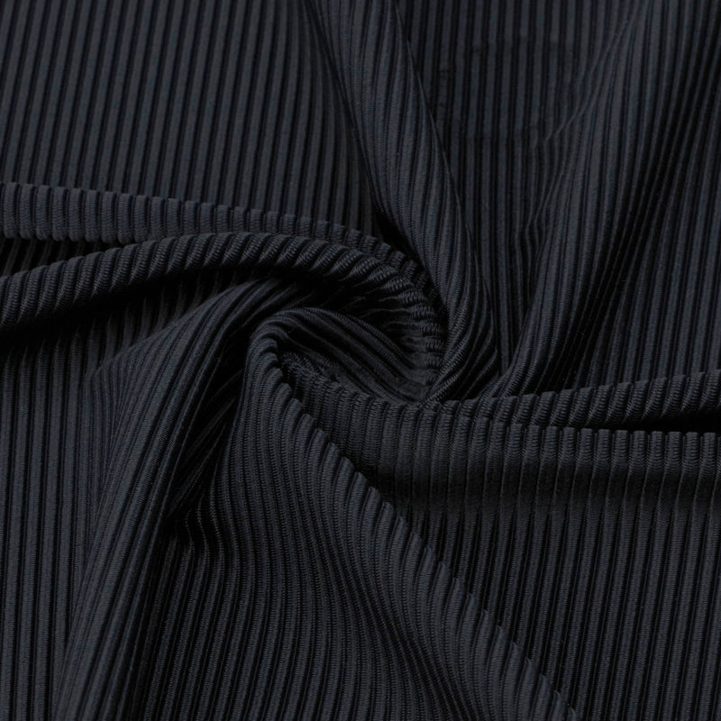 Ribbed Nylon Spandex Fabric Black