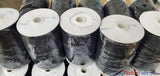 Braided Elastic Fabric - White, Black, 1/4" Width, 220 Yard Spool (1 Spool)