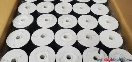 Braided Elastic Fabric - White, Black, 1/4" Width, 220 Yard Spool (1 Spool)