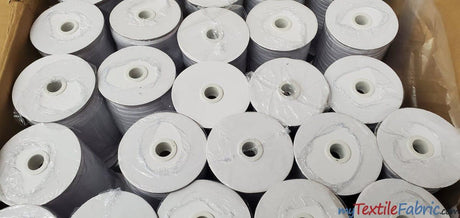 Braided Elastic Fabric - White, Black, 1/4" Width, 220 Yard Spool (1 Spool)