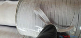 Braided Elastic Fabric - White, Black, 1/4" Width, 220 Yard Spool (1 Spool)