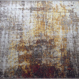 Yellow Gray Multicolor Print Vintage Design Printed Rug Fabric - Multi Vintage Print, 7'6" X 10'3" (1 Piece)