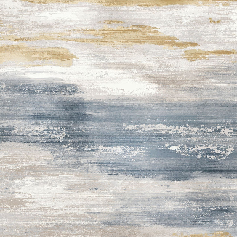 Comfort Art Design Polyester Fabric - Beige Faded Vintage Print, Cotton Backing, Flat Weave Pile (5' X 7')