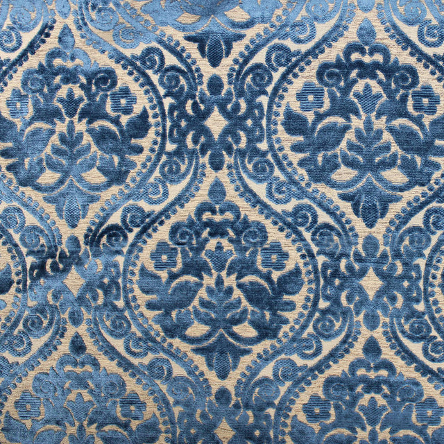 Elisha Jacquard Damask Chenille Fabric - Linen Look, 56" Width (1 Yard)