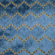 Eliza Medallion Cut Velvet Polyester Fabric - Royal, Gold, Cerulean, Charcoal, 55" Width (1 Yard)