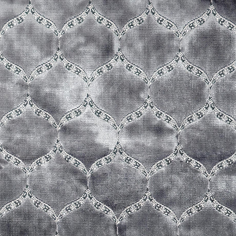 Eliza Medallion Cut Velvet Polyester Fabric - Royal, Gold, Cerulean, Charcoal, 55" Width (1 Yard)