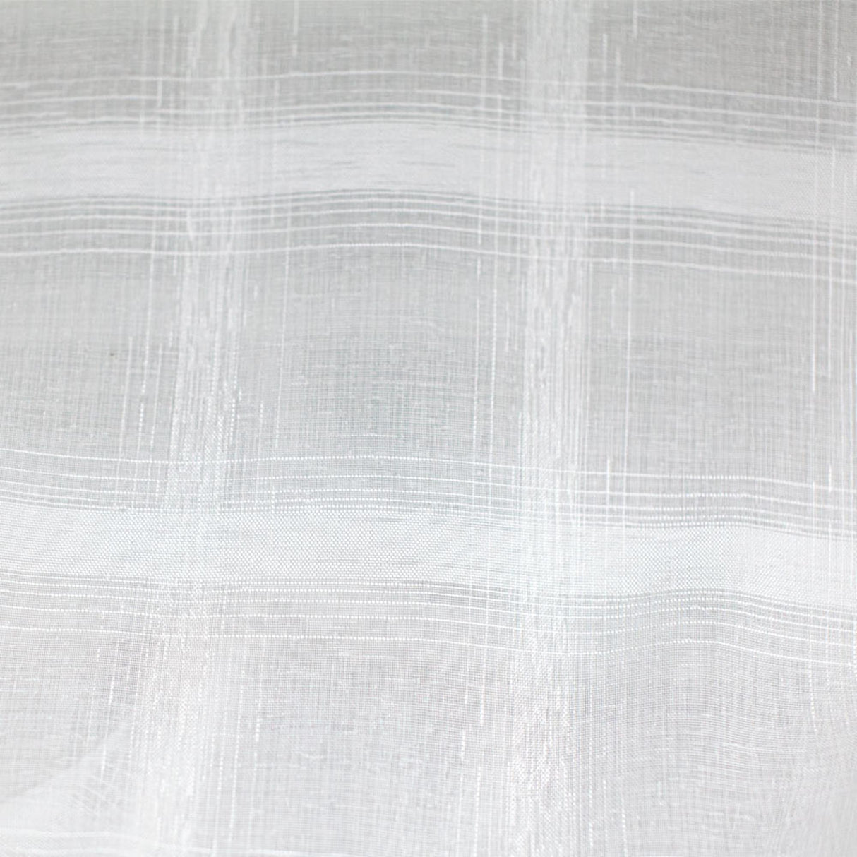 Ellen Sheer Polyester Fabric - White Plaid, 110" Width (1 Yard)