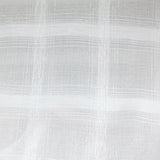 Ellen Sheer Polyester Fabric - White Plaid, 110" Width (1 Yard)