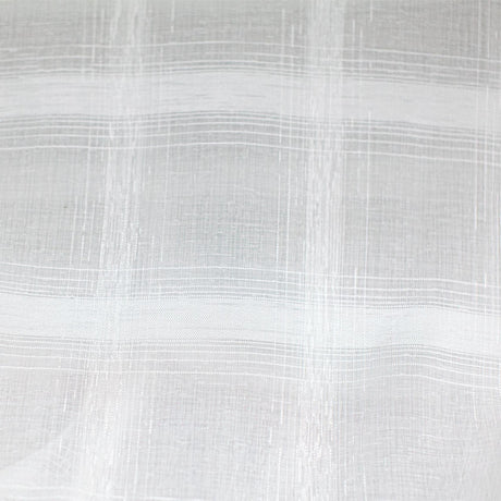Ellen Sheer Polyester Fabric - White Plaid, 110" Width (1 Yard)