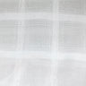 Ellen Sheer Polyester Fabric - White Plaid, 110" Width (1 Yard)