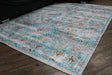 Beige Blue Orange Tones Vintage Faded Print Style Area Rug - Beige Blue Orange Vintage Faded Print, 5' X 7' And 7'6" X 10'3" (1 Unit)