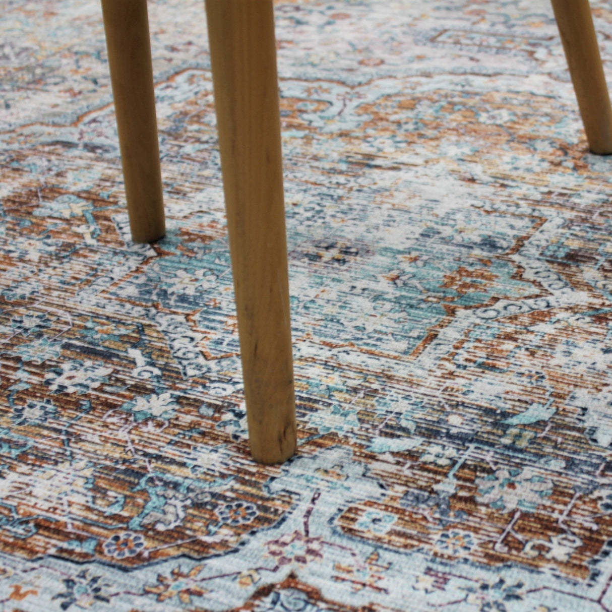 Beige Vintage Faded Design Printed Style Area Rug Carpet - Rose, Printed Pattern, 5' X 7' (1 Piece)