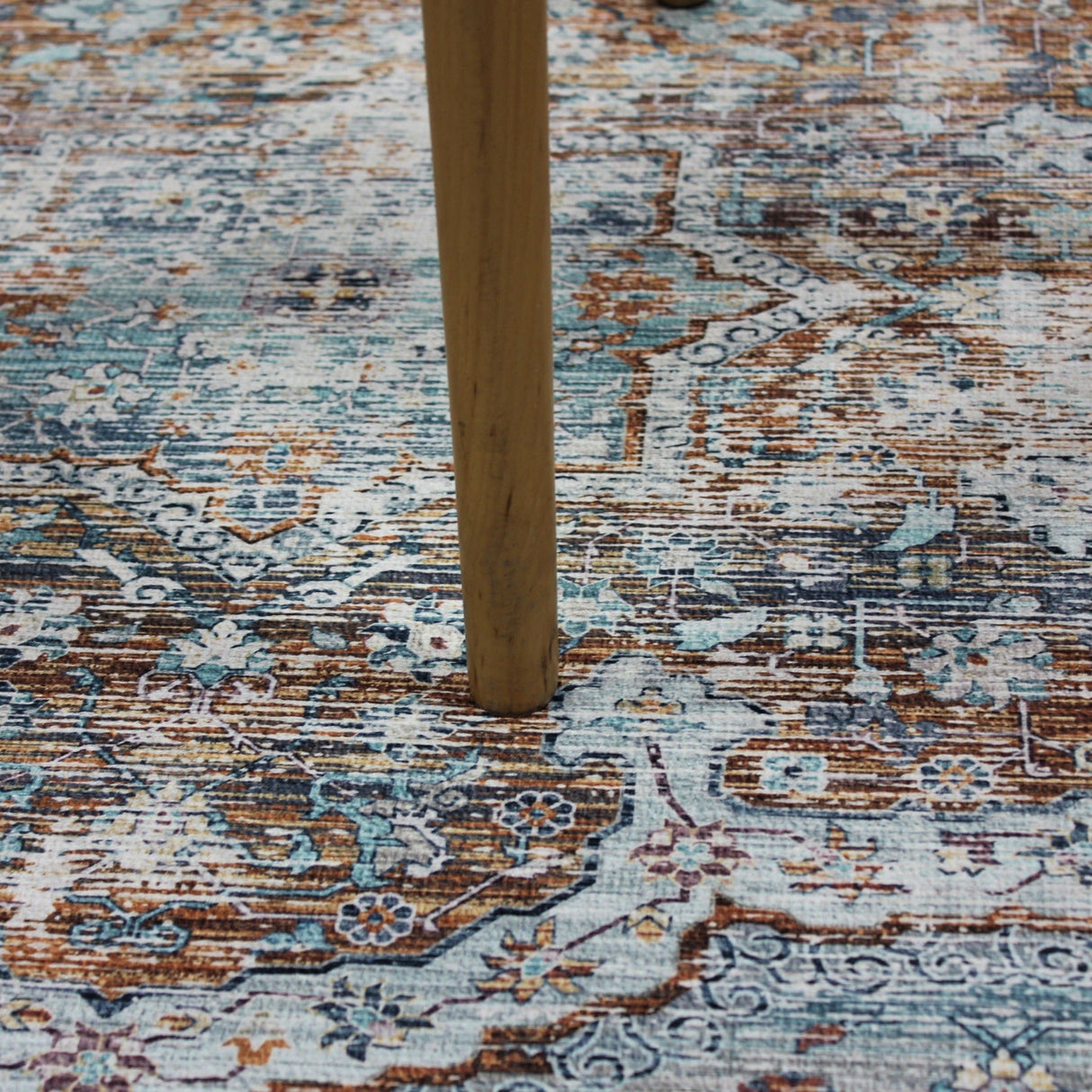 Beige Vintage Faded Design Printed Style Area Rug Carpet - Rose, Printed Pattern, 5' X 7' (1 Piece)