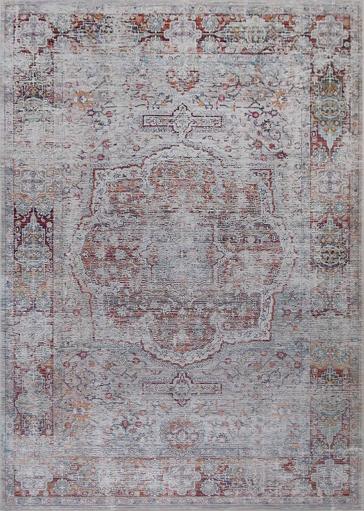 Beige Vintage Faded Design Printed Style Area Rug Carpet - Rose, Printed Pattern, 5' X 7' (1 Piece)
