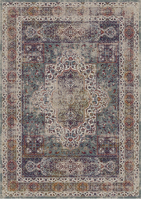 Brown Cooper Polypropylene Fabric - Vintage Faded Print Style, Black, 5' X 7' (1 Unit)
