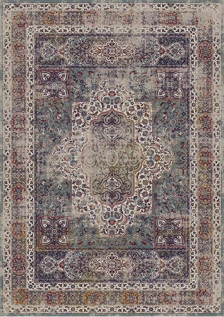 Brown Cooper Polypropylene Fabric - Vintage Faded Print Style, Black, 5' X 7' (1 Unit)