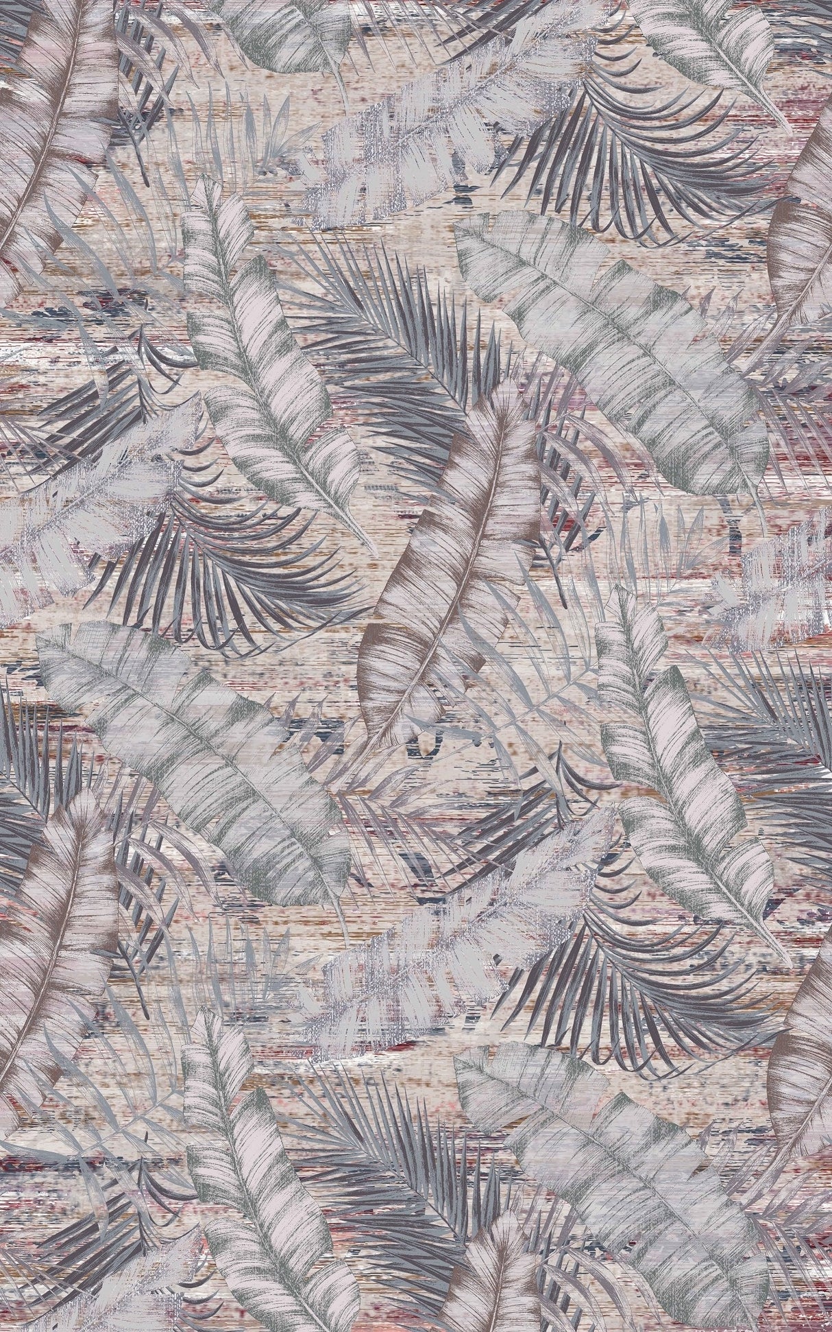 Leaf Comfort Polypropylene Fabric - Vintage Bohemian Print, Bohemian Color, 5' X 7' (1 Unit)