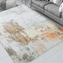 Vintage Rusty Print Style Printed Rug - Orange Brown Beige, Rust, 7'6" X 10'3" (1 Piece)