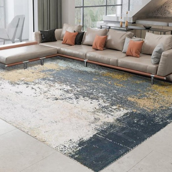Dark Beige Tones Vintage Print Design Area Rug - Gold Vintage Print, 7'6" X 10'3" (1 Piece)