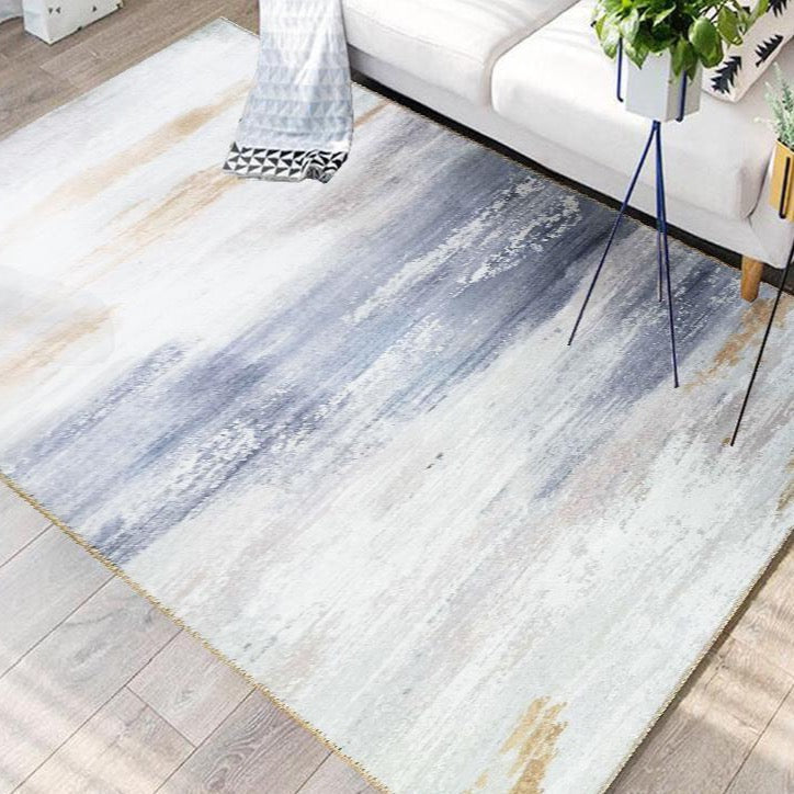 Comfort Art Design Polyester Fabric - Beige Faded Vintage Print, Cotton Backing, Flat Weave Pile (5' X 7')