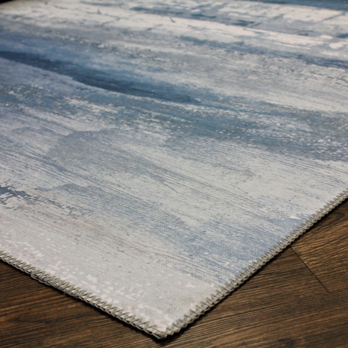 Blue Meadow Comfort Print Art Design Polypropylene Rug - Blue, Printed, 7'6" X 10'3" (1 Rug)