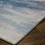 Blue Meadow Comfort Print Art Design Polypropylene Rug - Blue, Printed, 7'6" X 10'3" (1 Rug)