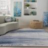 Blue Meadow Comfort Print Art Design Polypropylene Rug - Blue, Printed, 7'6" X 10'3" (1 Rug)