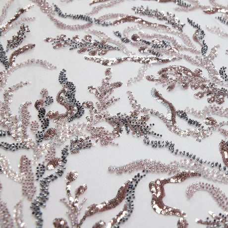 1 Yard Embroidered Lace Fabric Beaded, Sequined with Amazing Rich Design 50/52" Wide