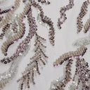 1 Yard Embroidered Lace Fabric Beaded & Sequined with Rich Design, 50/52" Wide