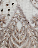 1 Yard Luxurious Beaded & Sequined Embroidered Lace Fabric 50/52" Wide