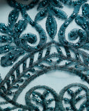 1 Yard Luxurious Beaded & Sequined Embroidered Lace Fabric 50/52" Wide
