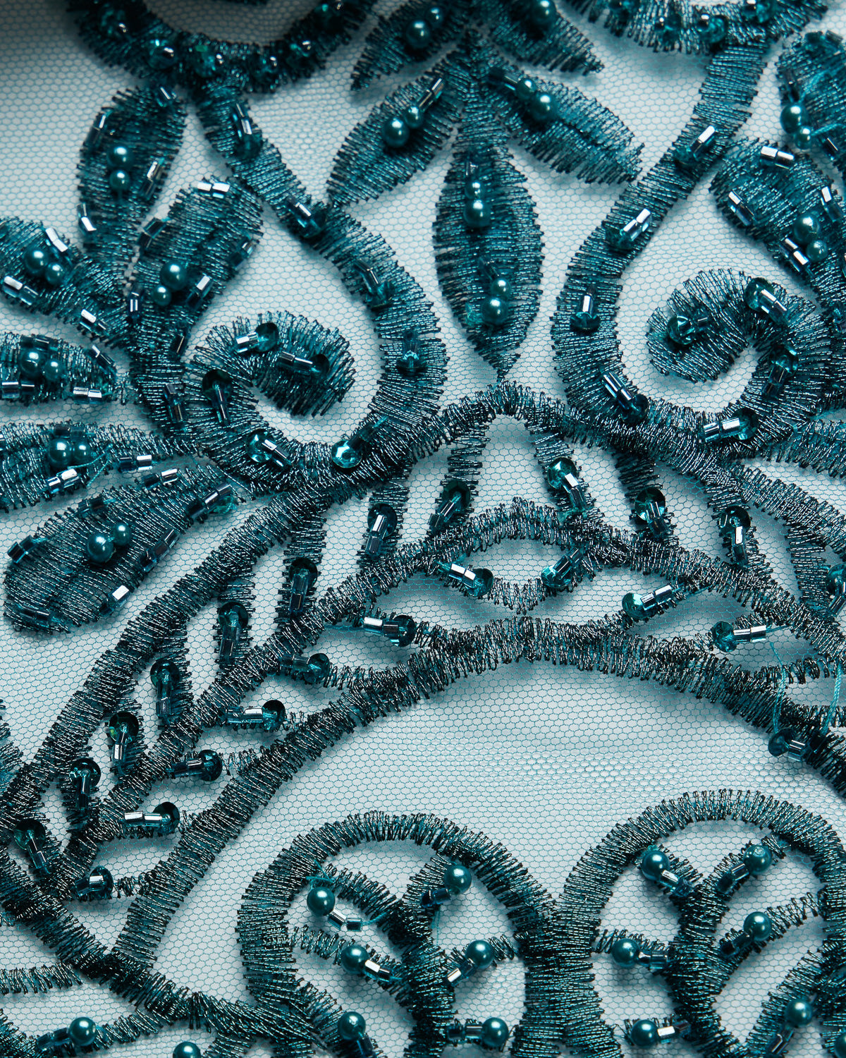 1 Yard Luxurious Beaded & Sequined Embroidered Lace Fabric 50/52" Wide