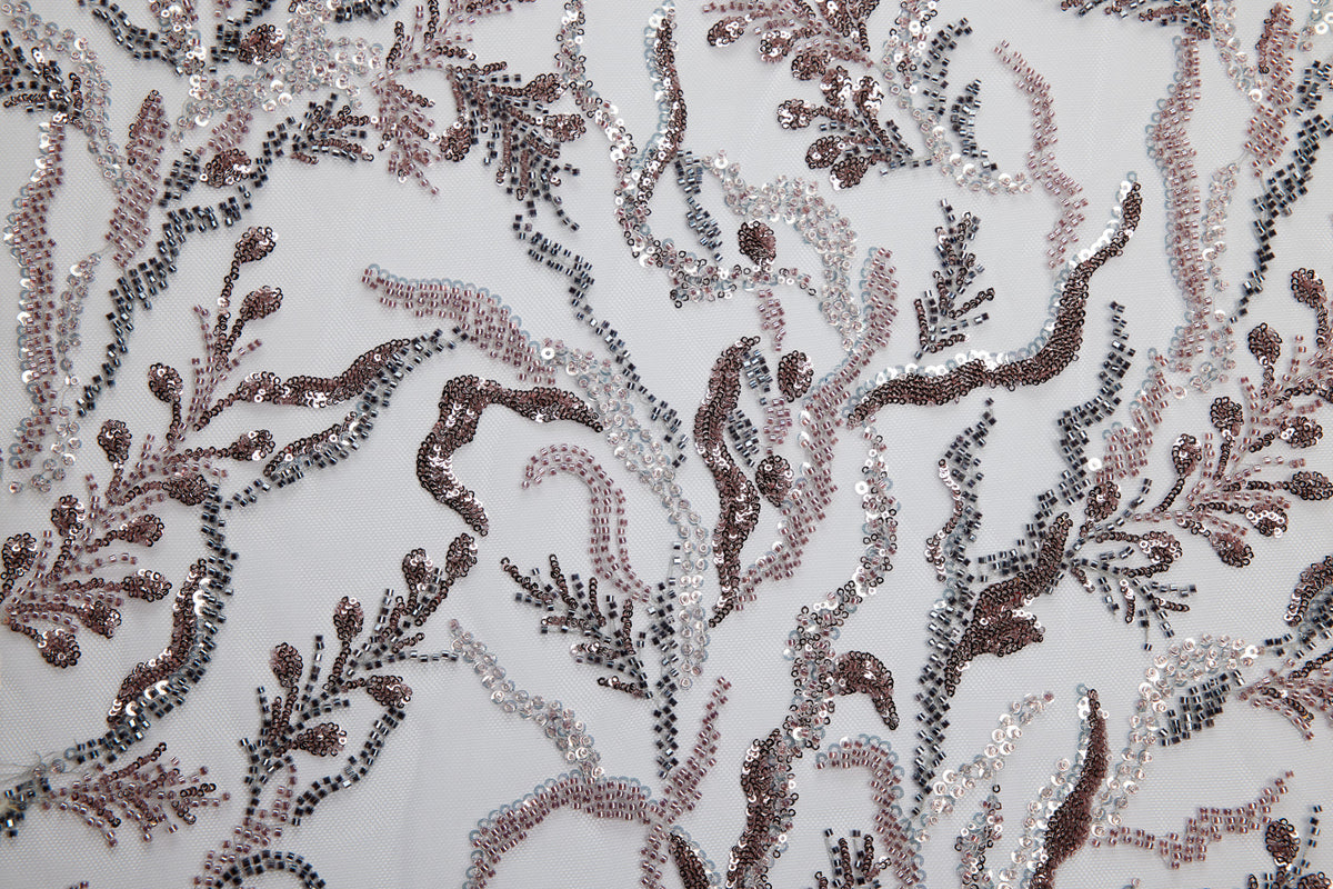 1 Yard Embroidered Lace Fabric Beaded, Sequined with Amazing Rich Design 50/52" Wide