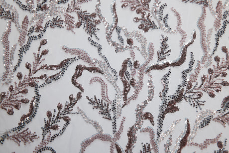 1 Yard Embroidered Lace Fabric Beaded, Sequined with Amazing Rich Design 50/52" Wide