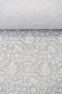 1 yarda de tela elegante de lino blanco denso con bordado de flores para manualidades, ancho de 54"