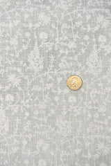 1 Yard White Dense Flower Embroidered Linen Elegant Craft Fabric 54" Width