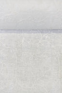 1 yarda de tela decorativa premium de lino puro blanco con bordado de flores en forma de azulejo, ancho de 54"