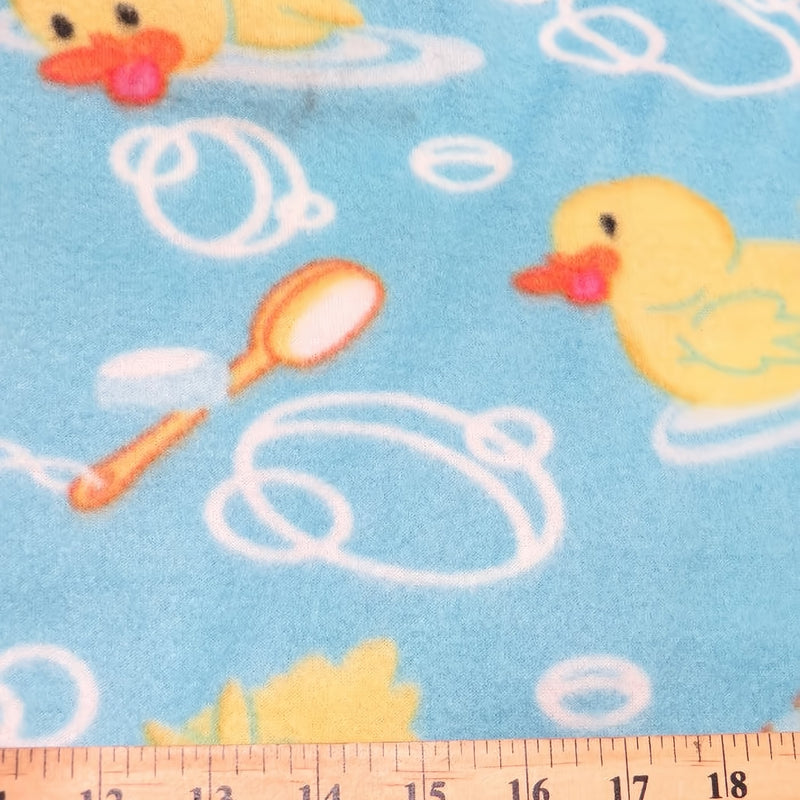 Playful Ducks Blue Fleece Fabric