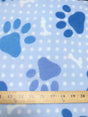 Printed Fleece Fabric Friendly Happy Paws Blue