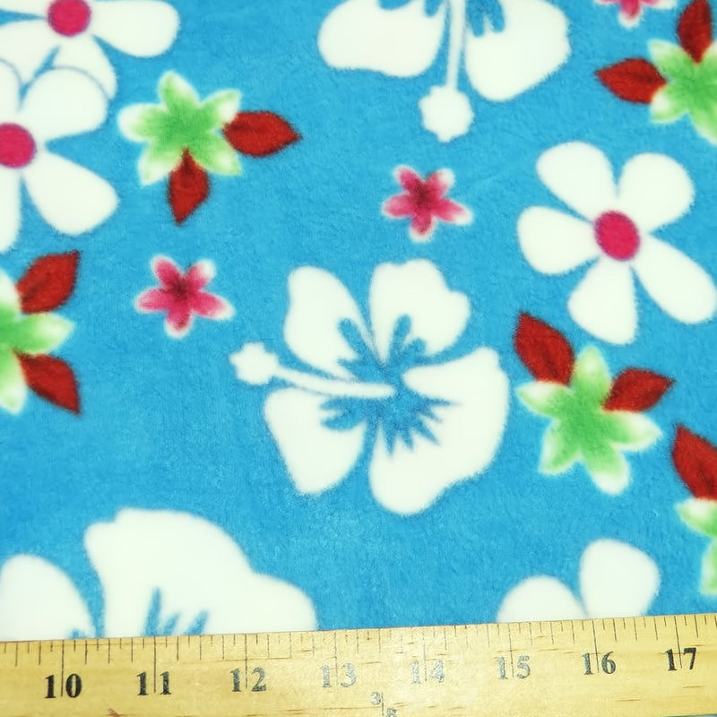 Breezy Ocean Flowers Printed Fleece Fabric